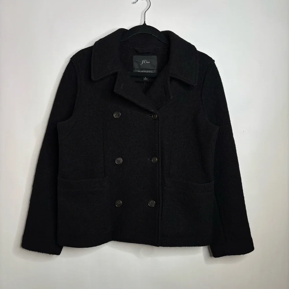 J. Crew Italian Boiled Wool Peacoat size 6